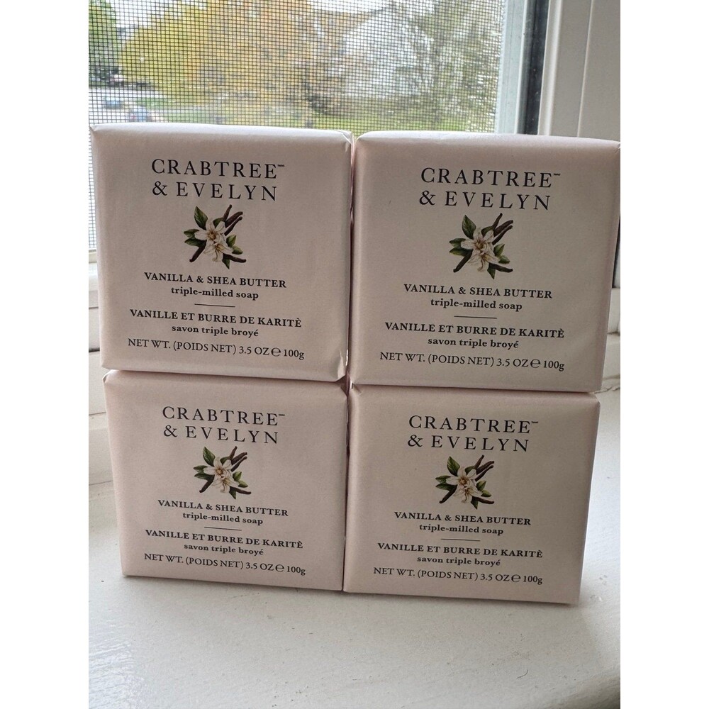 Crabtree Evelyn 4 x 3.5 oz Vanilla  & Shea butter soap bars